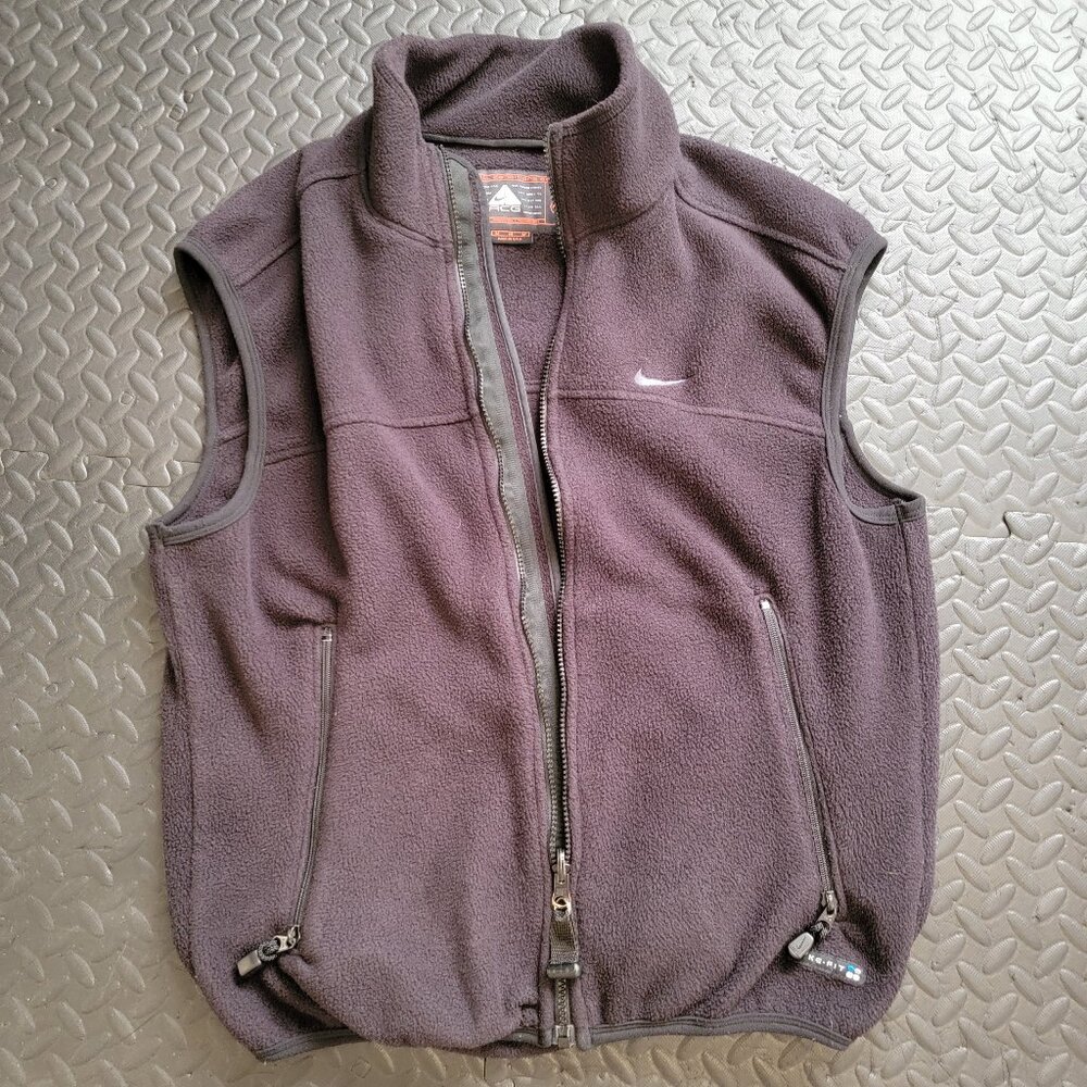 Nike Vintage All Conditions Gear Fleece Vest, Made in USA, Men's M, Black, Used